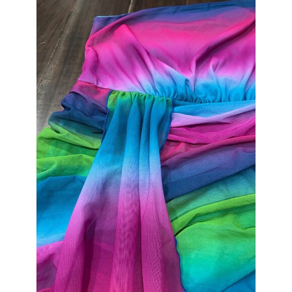 Fashion To Figure Multicolor One-Shoulder Dress Size 3 Polyester Spandex Blend - Picture 4 of 7